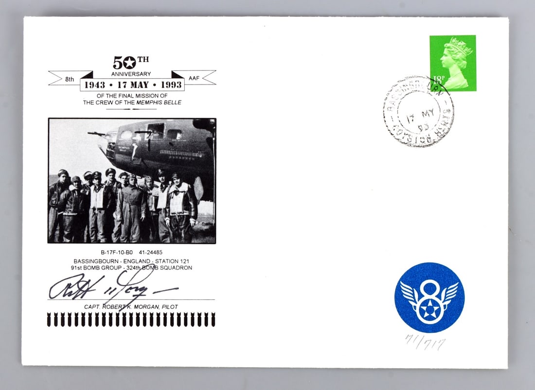 WWII ROBERT MORGAN PILOT SIGNED ENVELOPE - 2