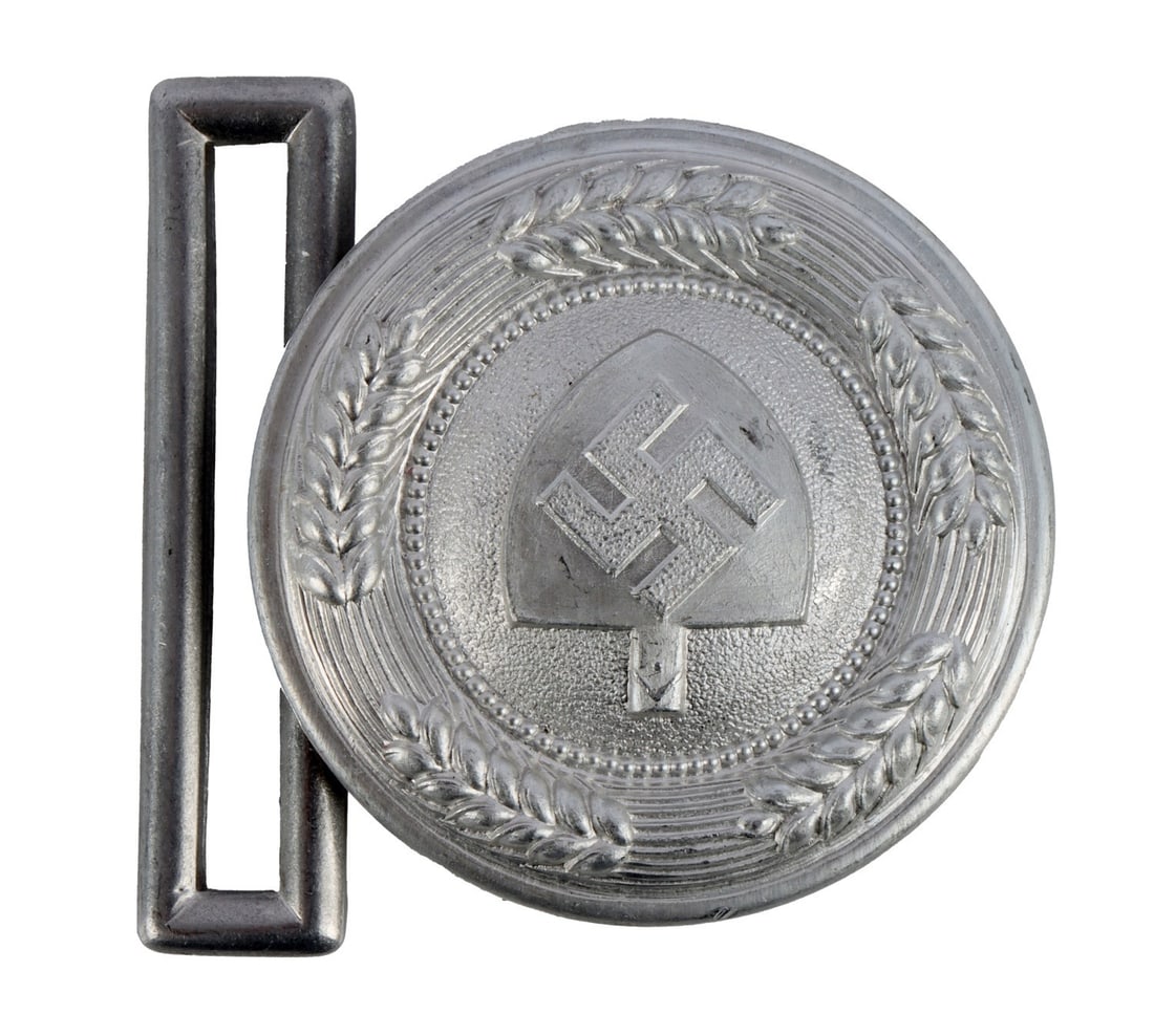 WWII GERMAN THIRD REICH RAD OFFICER BELT BUCKLE: A belt buckle for an officer in RAD, the German Labor Front of the Third Reich during the Second World War. Unauthenticated, sold as is.