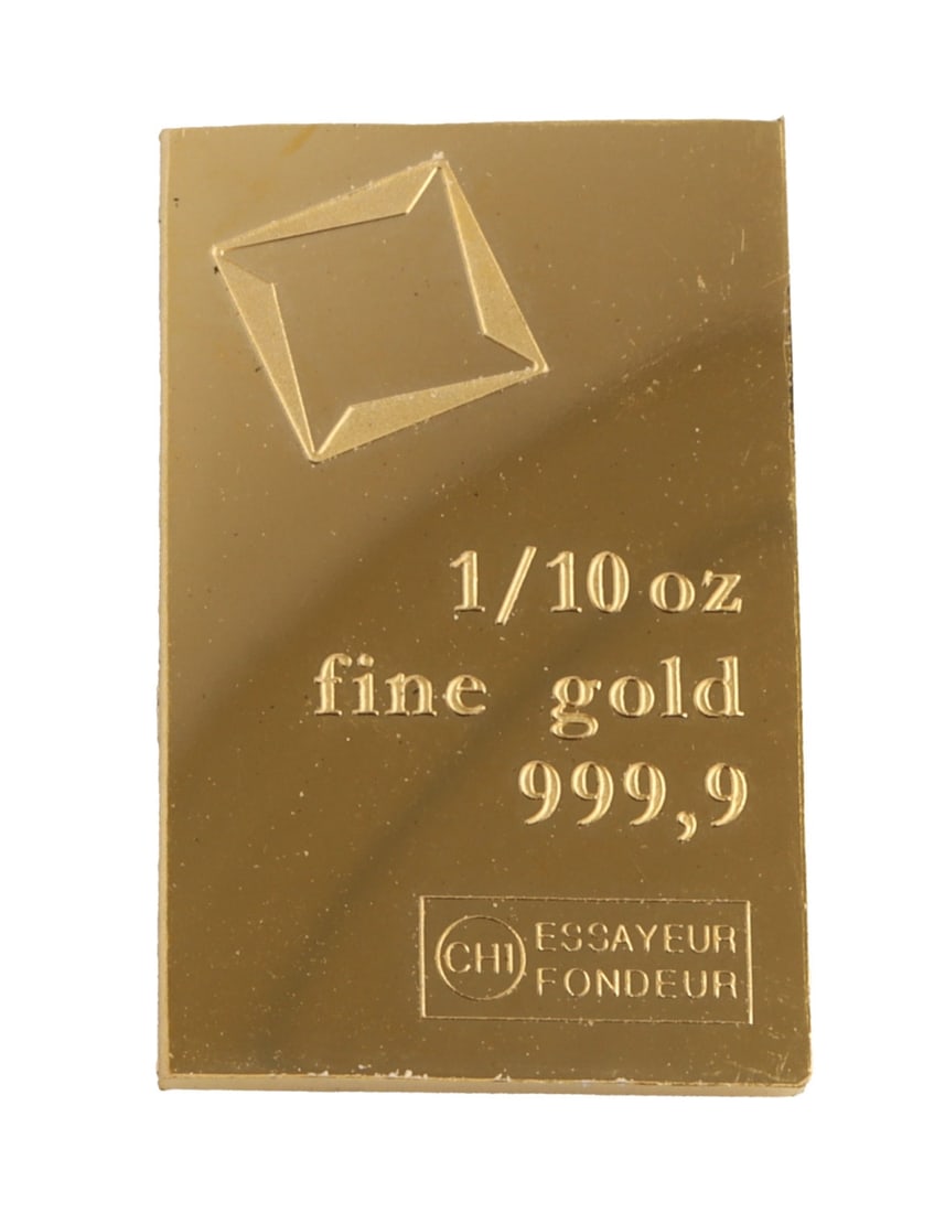 1/10 TROY OUNCE VALCAMBI SUISSE GOLD BAR: Guaranteed. This lot reserved at melt. || Payment & shipping: Accounts without purchase history must pay via Zelle, money order, cashier's check or wire transfer. Items will ship within 10 business da