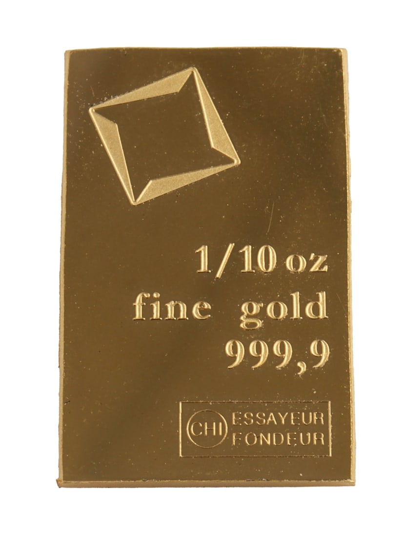 1/10 TROY OUNCE VALCAMBI SUISSE GOLD BAR: Guaranteed. This lot reserved at melt. || Payment & shipping: Accounts without purchase history must pay via Zelle, money order, cashier's check or wire transfer. Items will ship within 10 business da