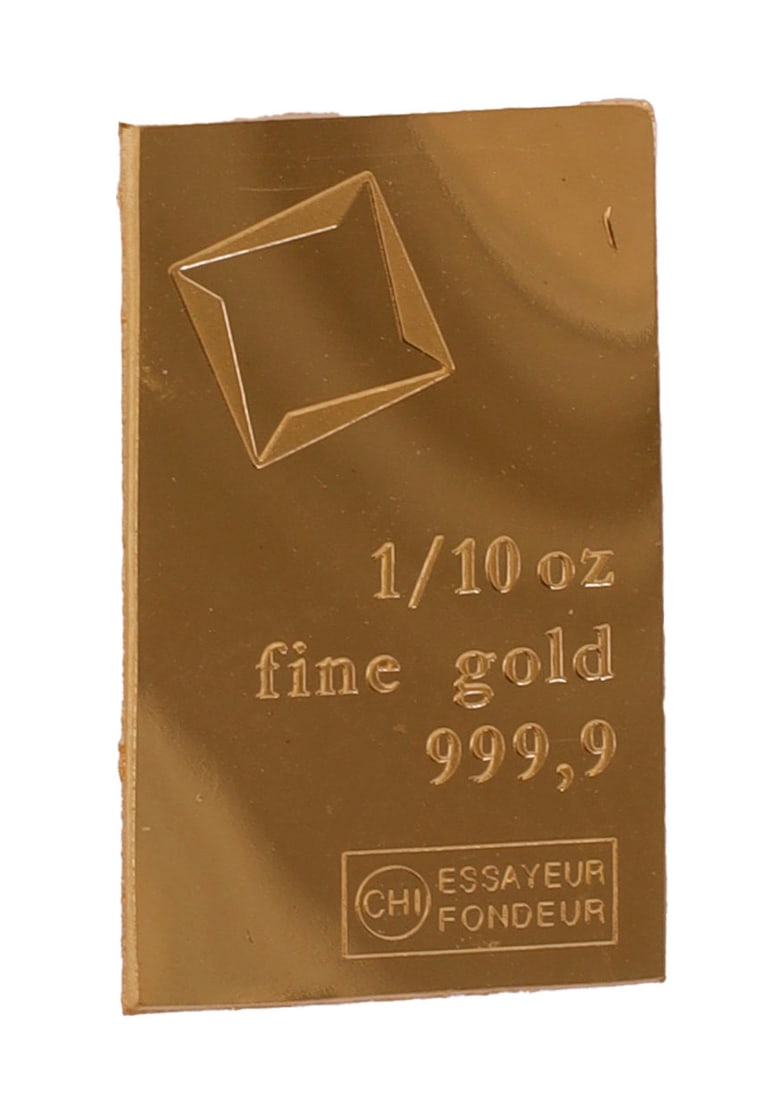 1/10 TROY OUNCE VALCAMBI SUISSE GOLD BAR: Guaranteed. This lot reserved at melt. || Payment & shipping: Accounts without purchase history must pay via Zelle, money order, cashier's check or wire transfer. Items will ship within 10 business da