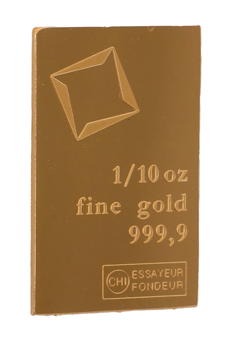 1/10 TROY OUNCE VALCAMBI SUISSE GOLD BAR: Guaranteed. This lot reserved at melt. || Payment & shipping: Accounts without purchase history must pay via Zelle, money order, cashier's check or wire transfer. Items will ship within 10 business da
