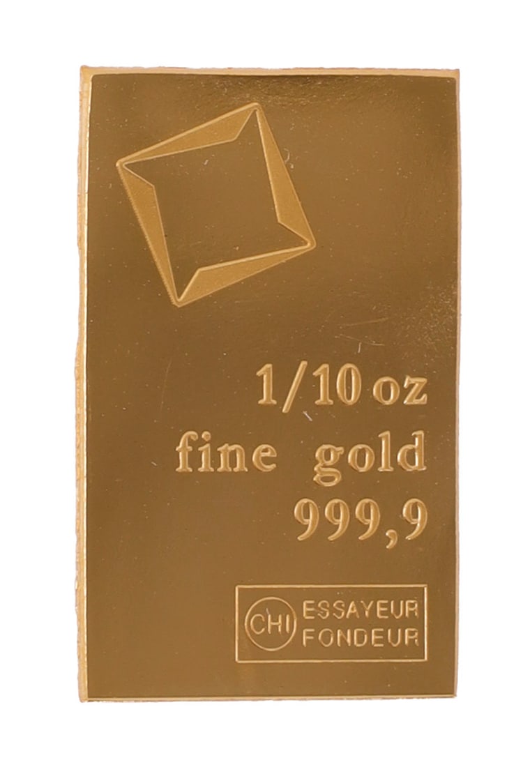 1/10 TROY OUNCE VALCAMBI SUISSE GOLD BAR: Guaranteed. This lot reserved at melt. || Payment & shipping: Accounts without purchase history must pay via Zelle, money order, cashier's check or wire transfer. Items will ship within 10 business da