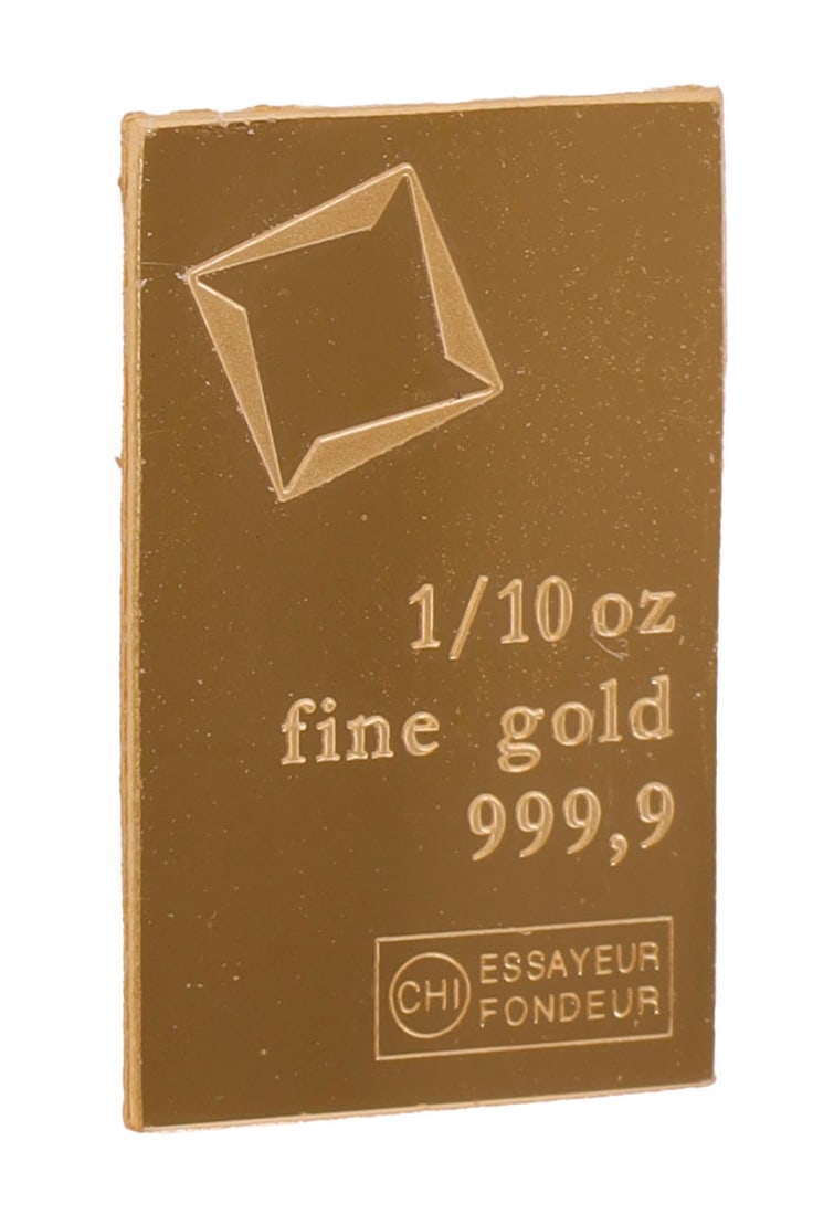 1/10 TROY OUNCE VALCAMBI SUISSE GOLD BAR: Guaranteed. This lot reserved at melt. || Payment & shipping: Accounts without purchase history must pay via Zelle, money order, cashier's check or wire transfer. Items will ship within 10 business da