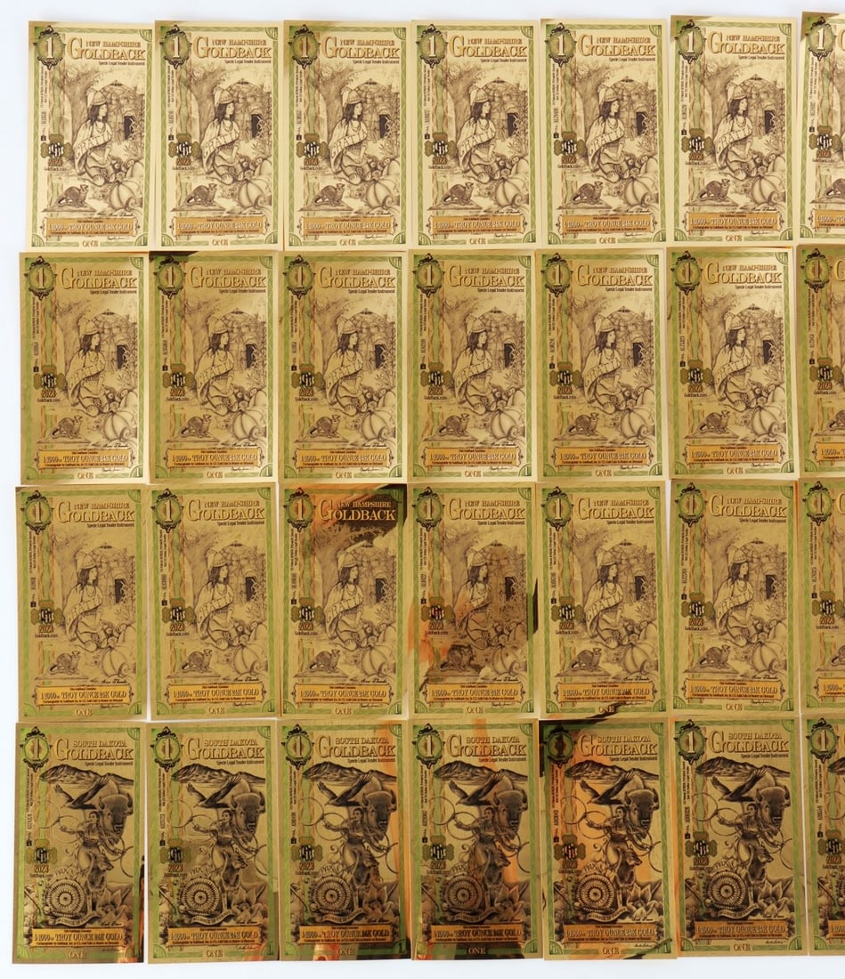 FORTY 1/1000 OZT 24KT $1 GOLDBACK CURRENCY (1 of 3)