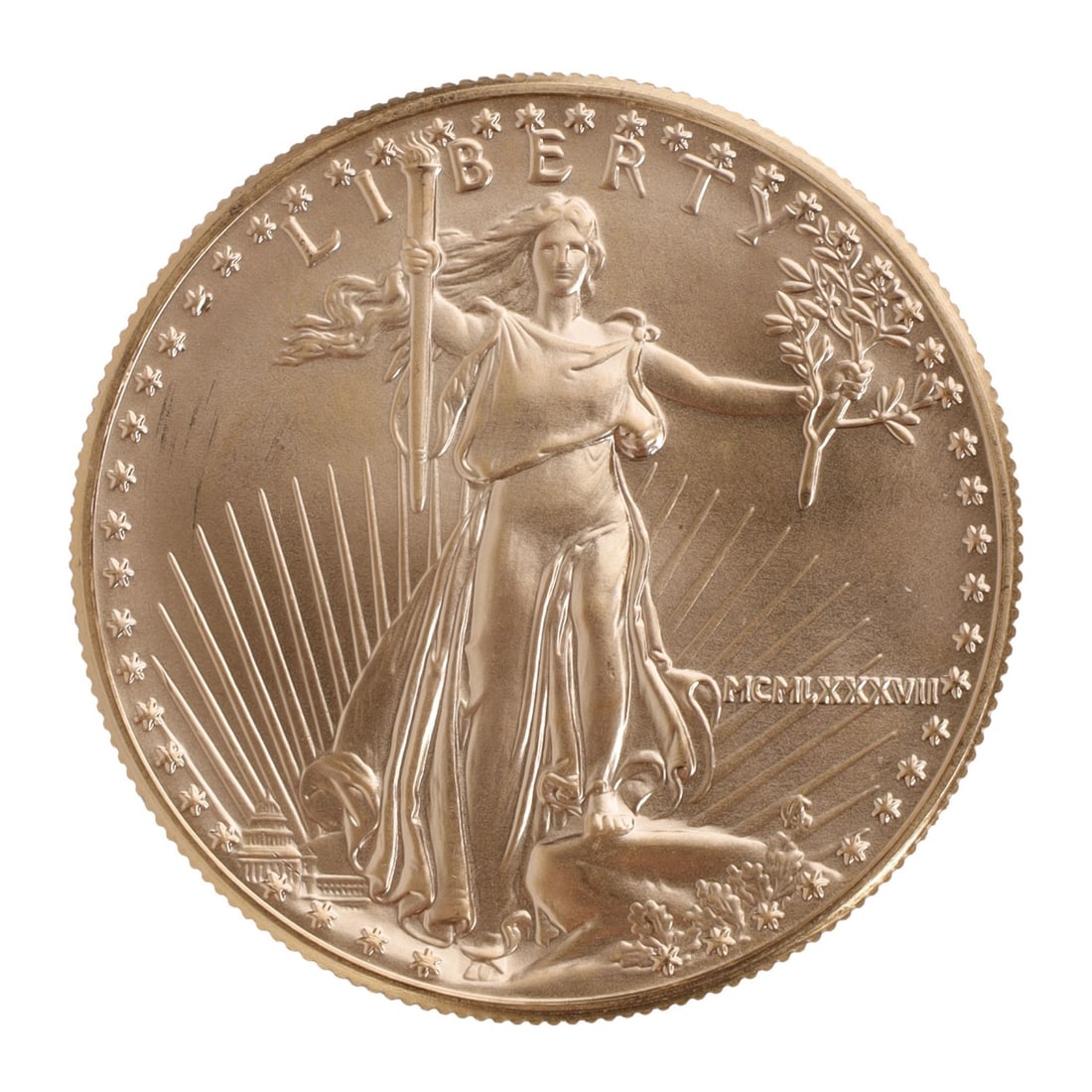 1987 ONE OUNCE GOLD AMERICAN EAGLE (1 of 2)