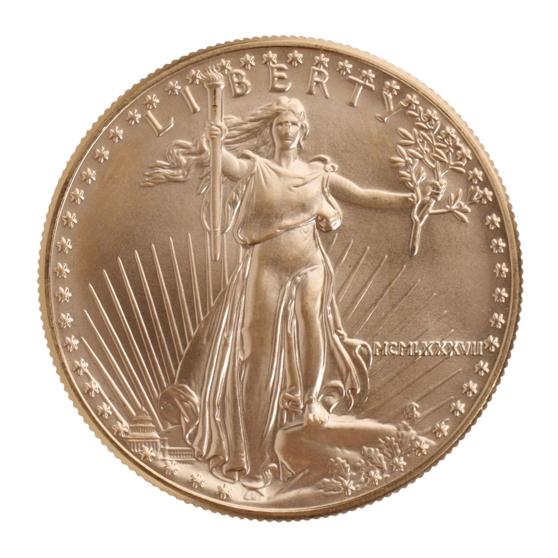 1987 ONE OUNCE GOLD AMERICAN EAGLE (1 of 2)