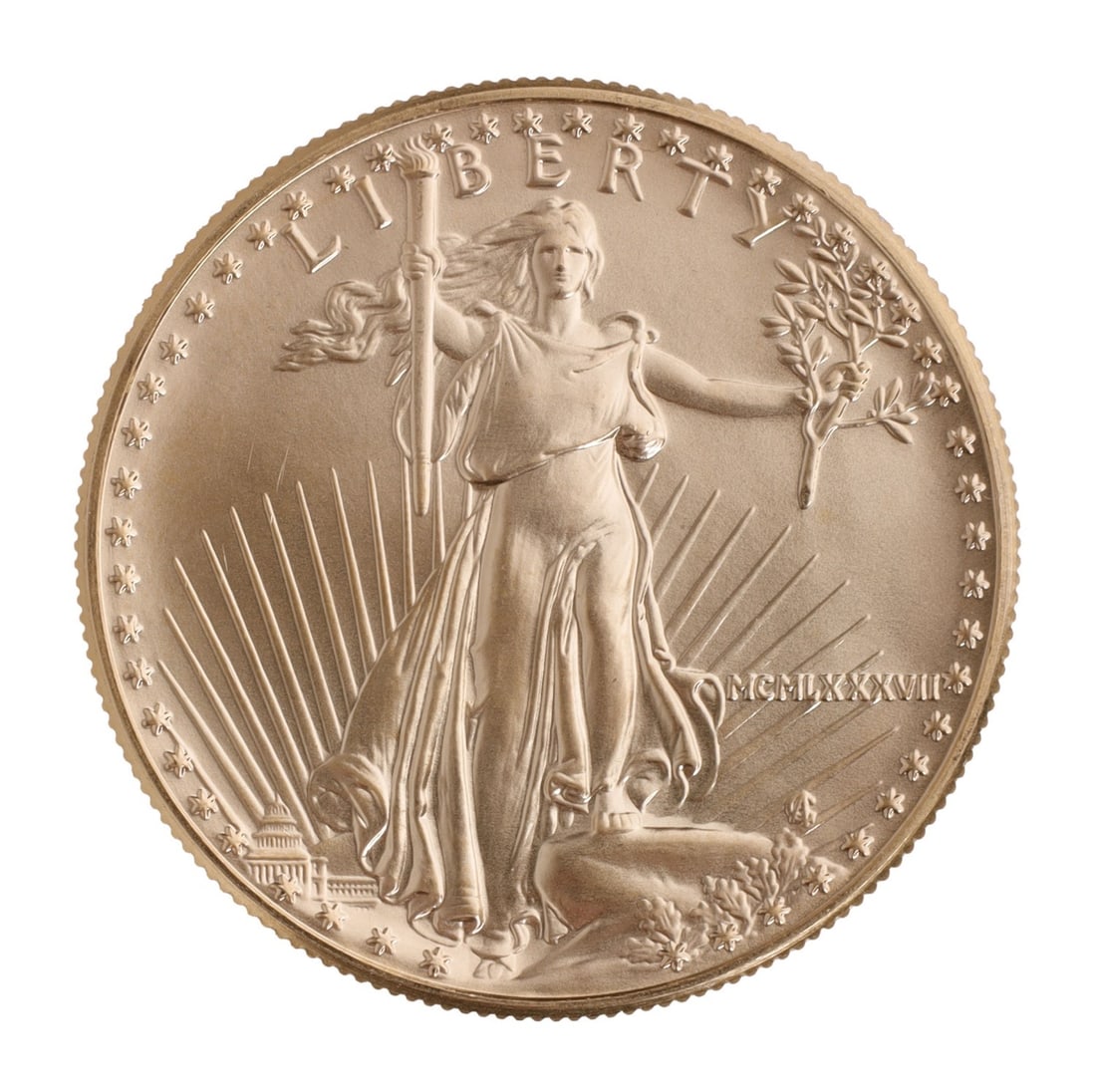 1987 ONE OUNCE GOLD AMERICAN EAGLE (1 of 2)