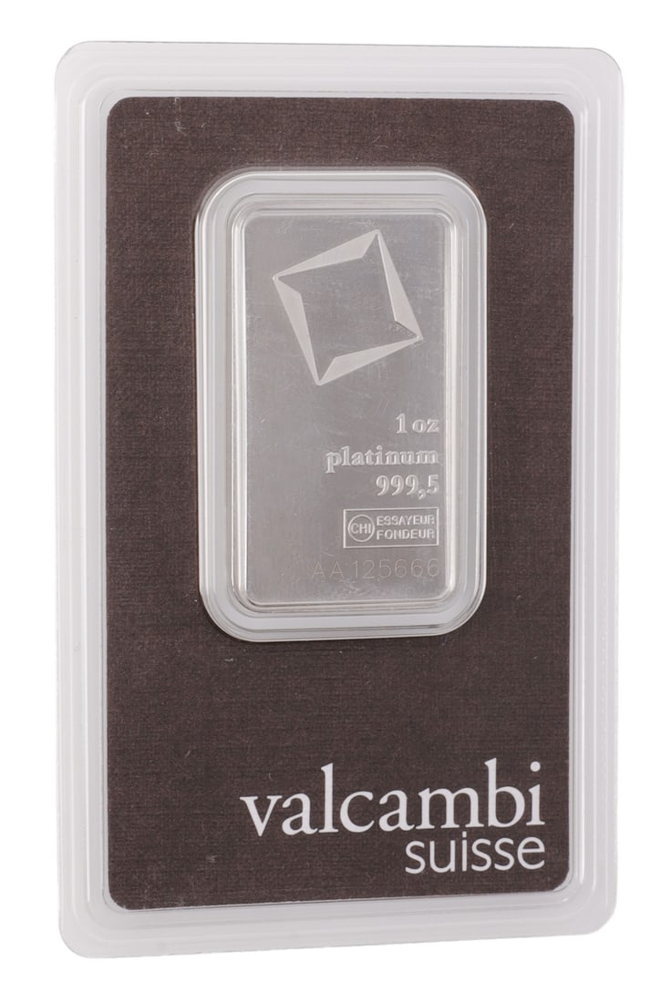 ONE TROY OUNCE PLATINUM VALCAMBI SUISSE BULLION (1 of 4)