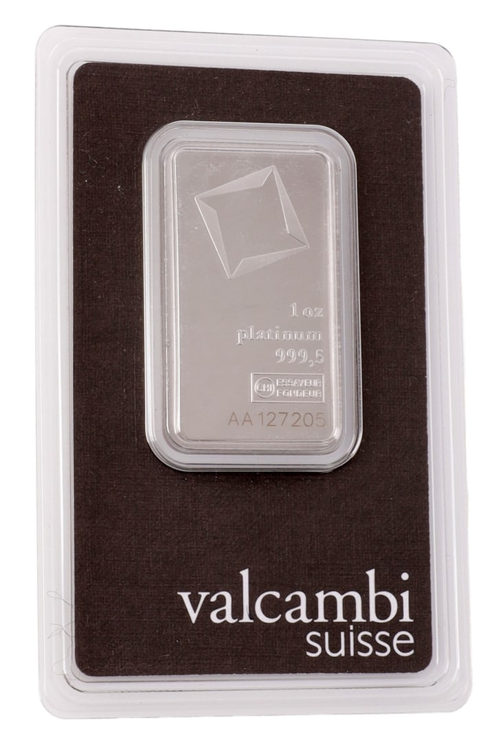 ONE TROY OUNCE PLATINUM VALCAMBI SUISSE BULLION (1 of 3)