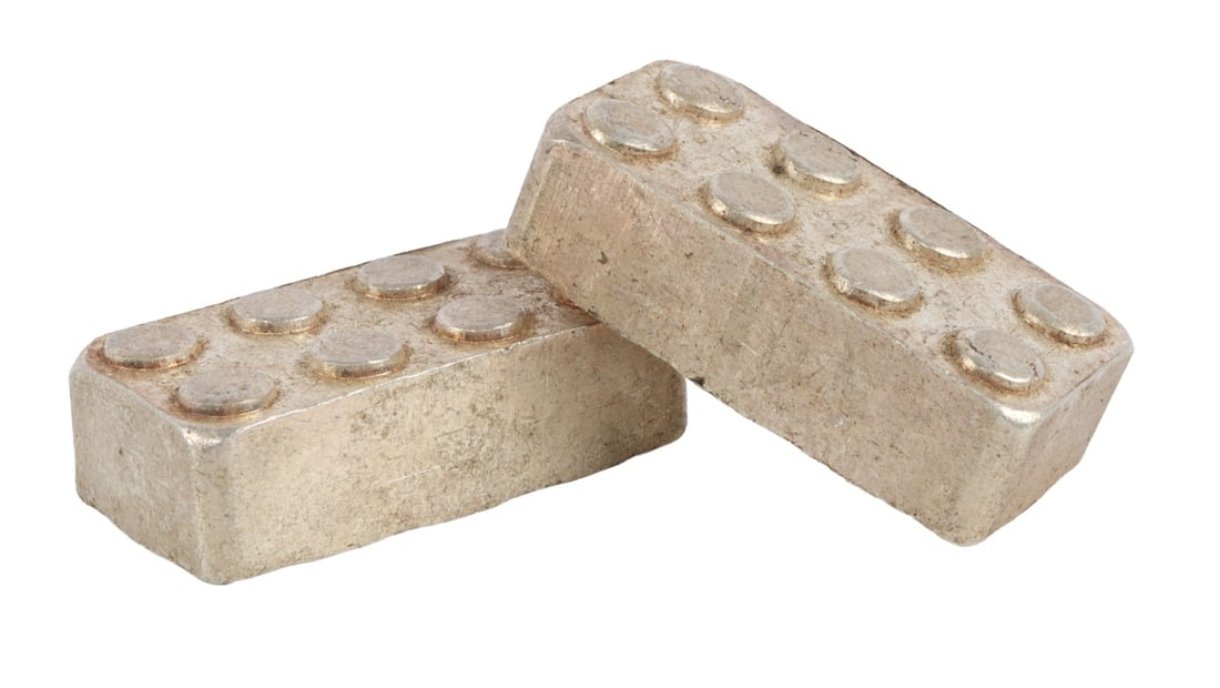 .999 FINE SILVER BUILDING BLOCK 1 0ZT LOT OF 2 (1 of 4)