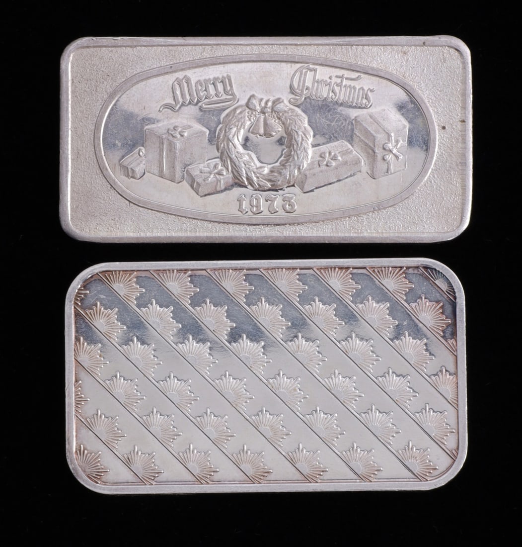 TWO 1 OZT .999 SILVER BULLION BAR MIXED DESIGN (1 of 4)
