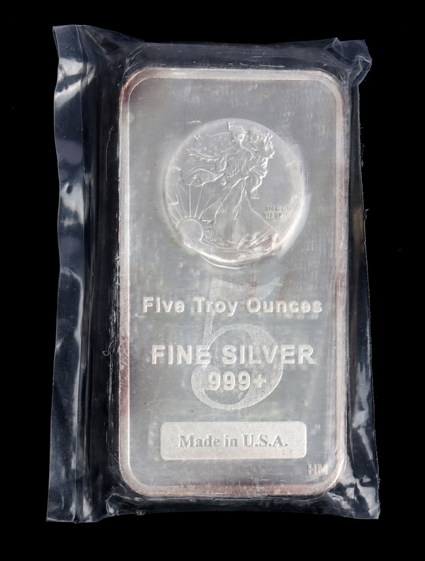 ONE 5 OZT .999 FINE SILVER BULLION BAR (1 of 2)