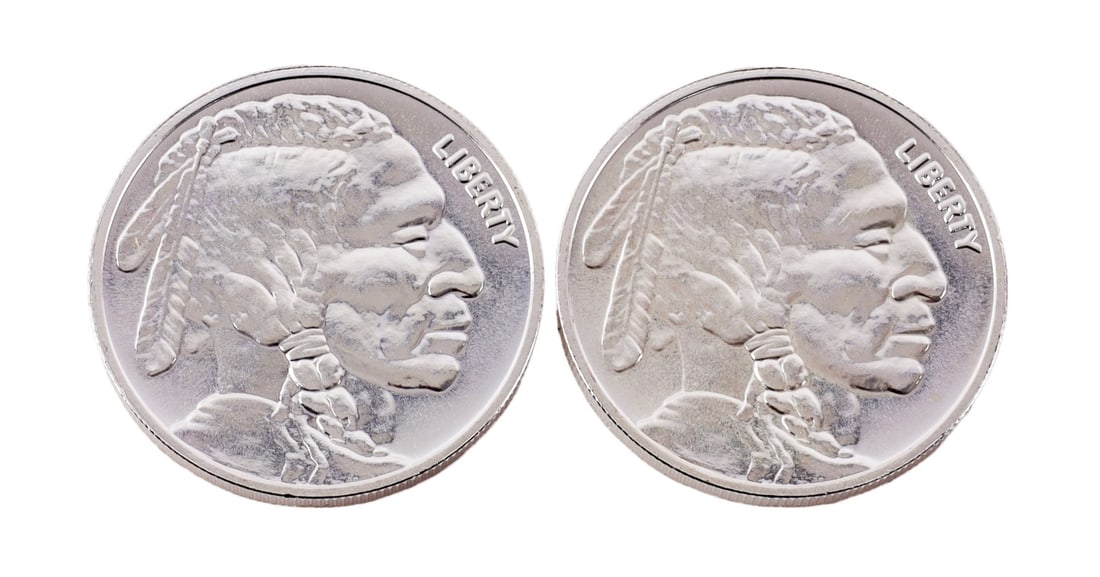 2 ONE TROY OUNCE .999 SILVER BUFFALO ROUNDS: 999 fine silver. Mint state. Brilliant uncirculated. Two coins total. This lot reserved at melt. || Payment & shipping: Accounts without purchase history must pay via Zelle, money order, cashier's che