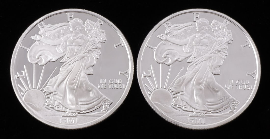 2 ONE TROY OUNCE .999 SILVER EAGLE ROUNDS: American Eagle design. This lot reserved at melt. || Payment & shipping: Accounts without purchase history must pay via Zelle, money order, cashier's check or wire transfer. Items will ship within 10