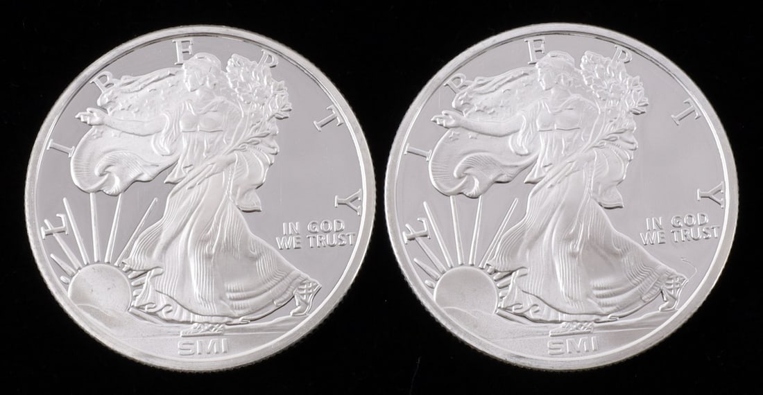 2 ONE TROY OUNCE .999 SILVER EAGLE ROUNDS (1 of 2)