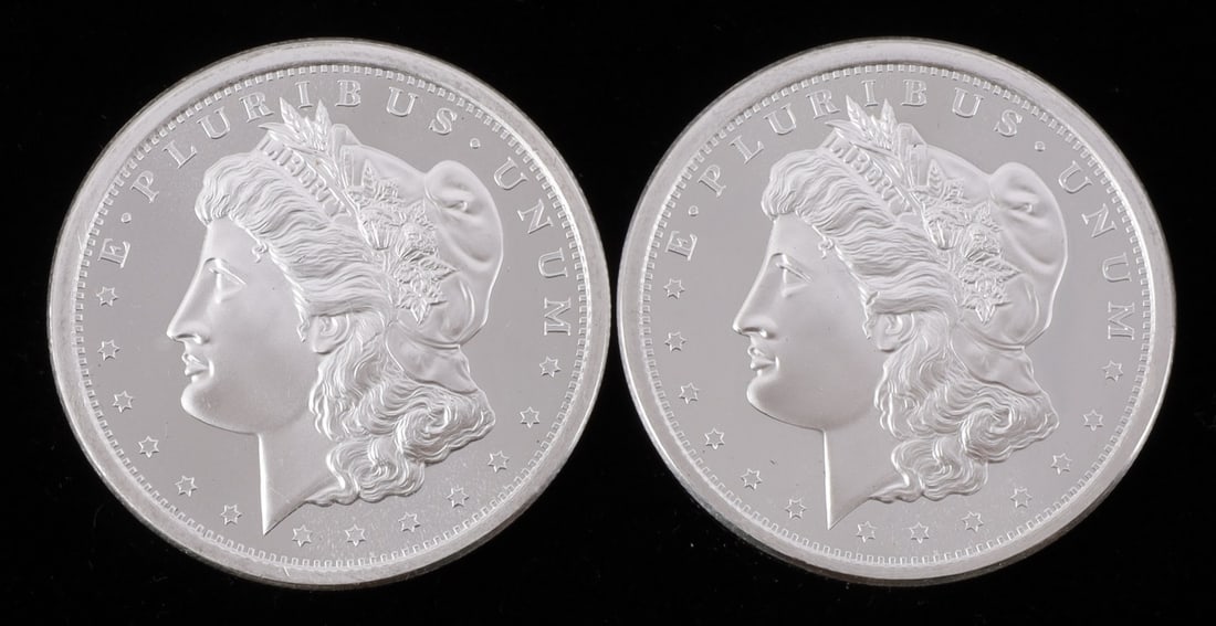 2 ONE TROY OUNCE .999 SILVER MORGAN ROUNDS (1 of 2)