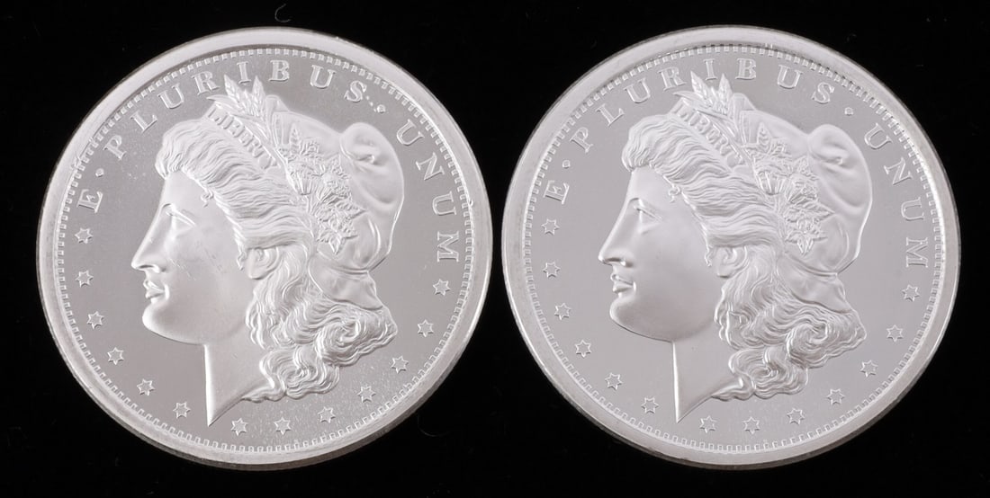 2 ONE TROY OUNCE .999 SILVER MORGAN ROUNDS (1 of 2)