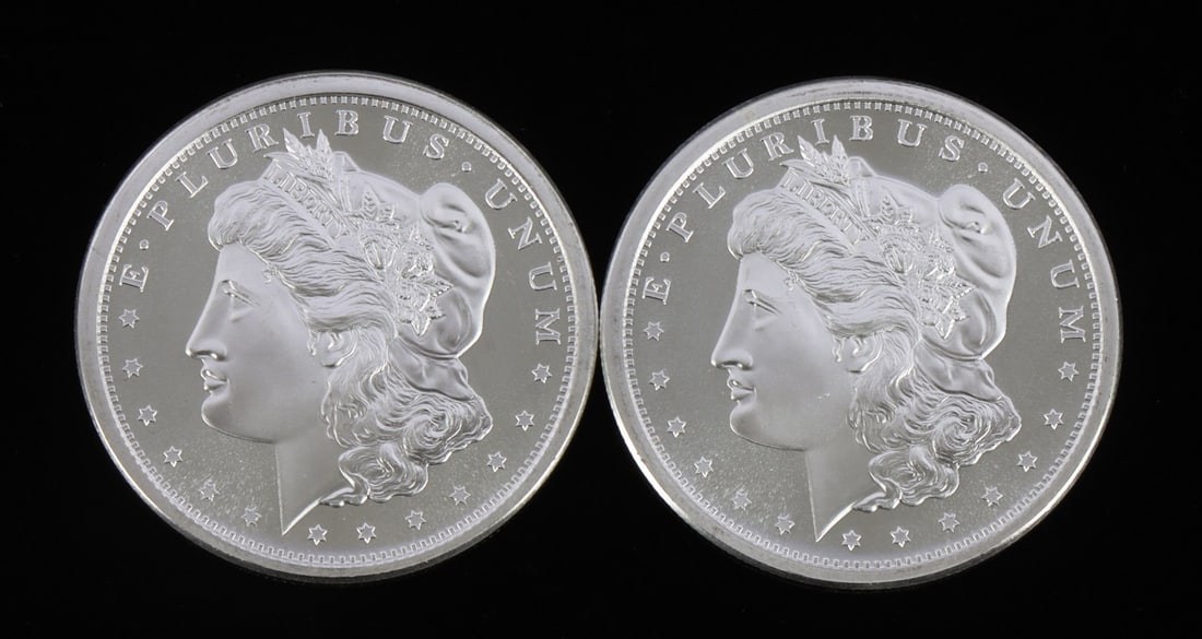 2 ONE TROY OUNCE .999 SILVER MORGAN ROUNDS (1 of 2)