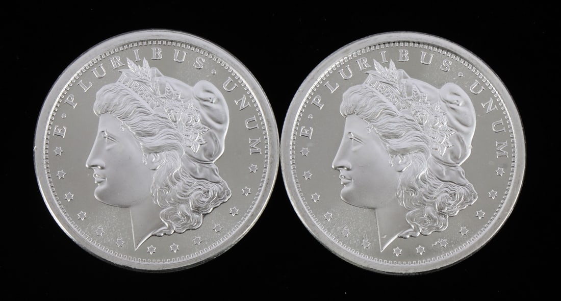 2 ONE TROY OUNCE .999 SILVER MORGAN ROUNDS (1 of 2)
