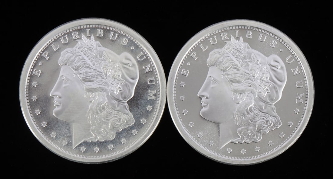 2 ONE TROY OUNCE .999 SILVER MORGAN ROUNDS (1 of 2)
