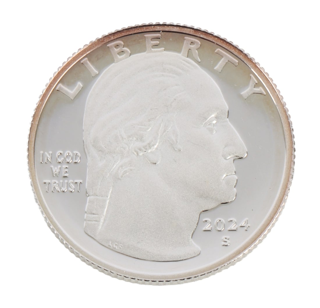 US PROOF 2024 .999 SILVER ZITKALA QUARTER: .999 fine silver. This lot reserved at melt. || Payment & shipping: Accounts without purchase history must pay via Zelle, money order, cashier's check or wire transfer. Items will ship within 10 busin