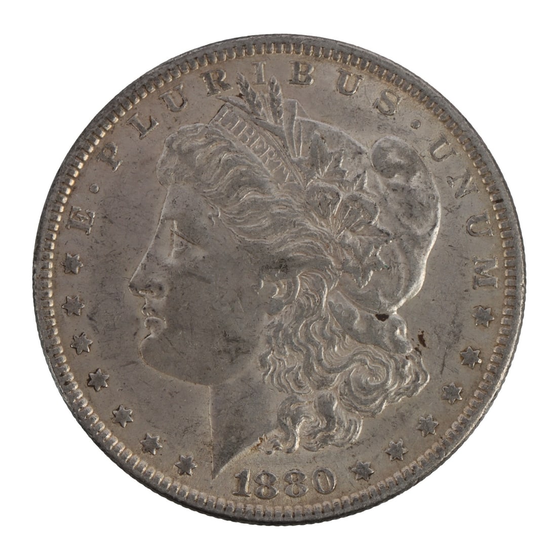 ONE US SILVER MORGAN DOLLAR 1880 PHILADELPHIA (1 of 3)