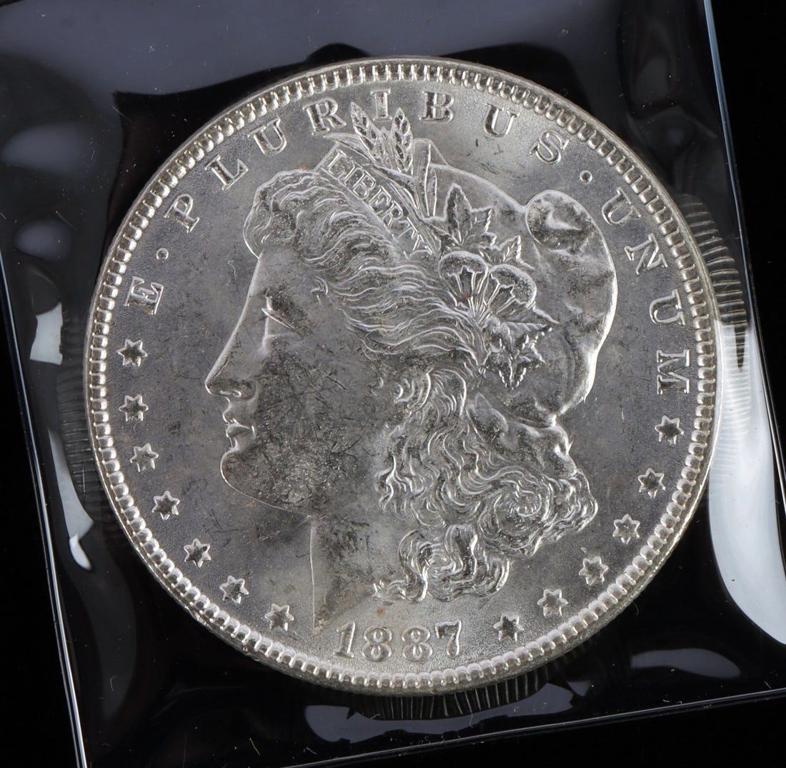 MINT STATE MORGAN SILVER DOLLAR 1887 (1 of 2)