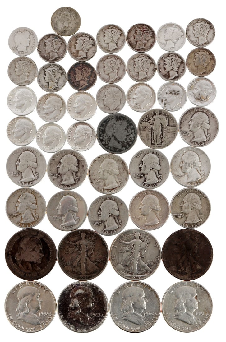$10 FACE VALUE PRE-1969 90% SILVER COINS (1 of 8)
