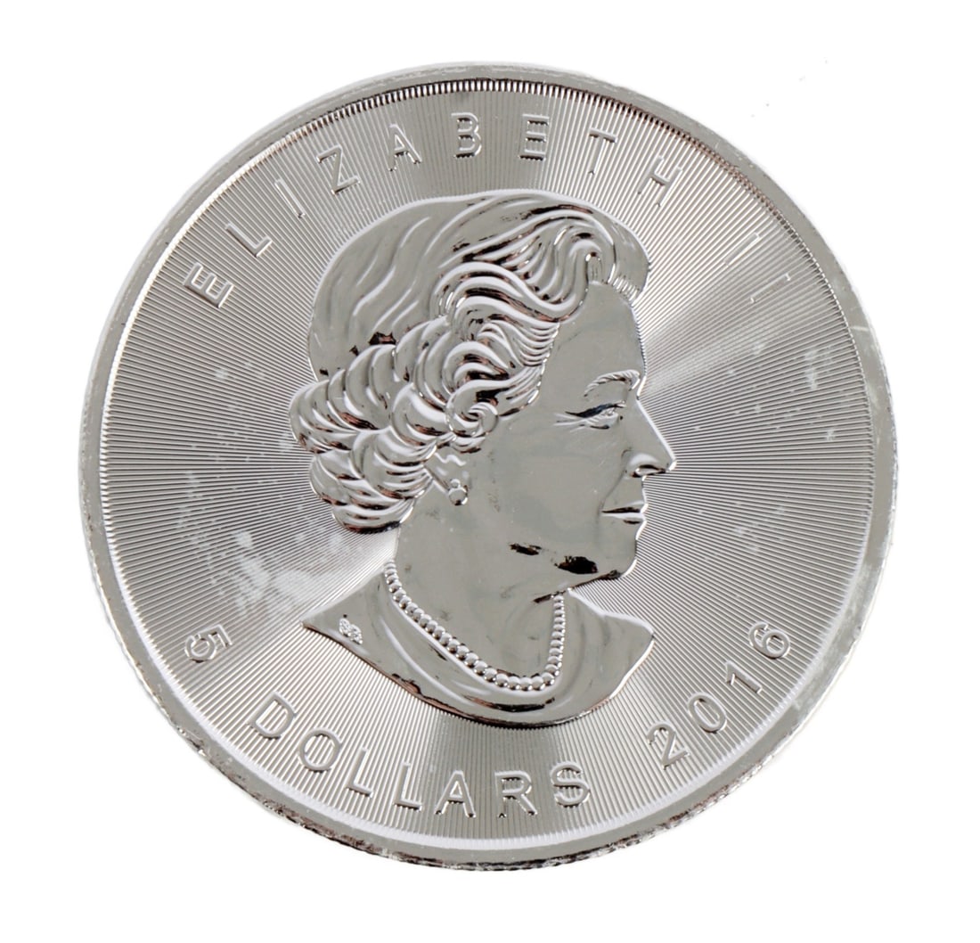 ONE CANADA SILVER MAPLE LEAF COIN 1 OZT .9999 FINE (1 of 2)