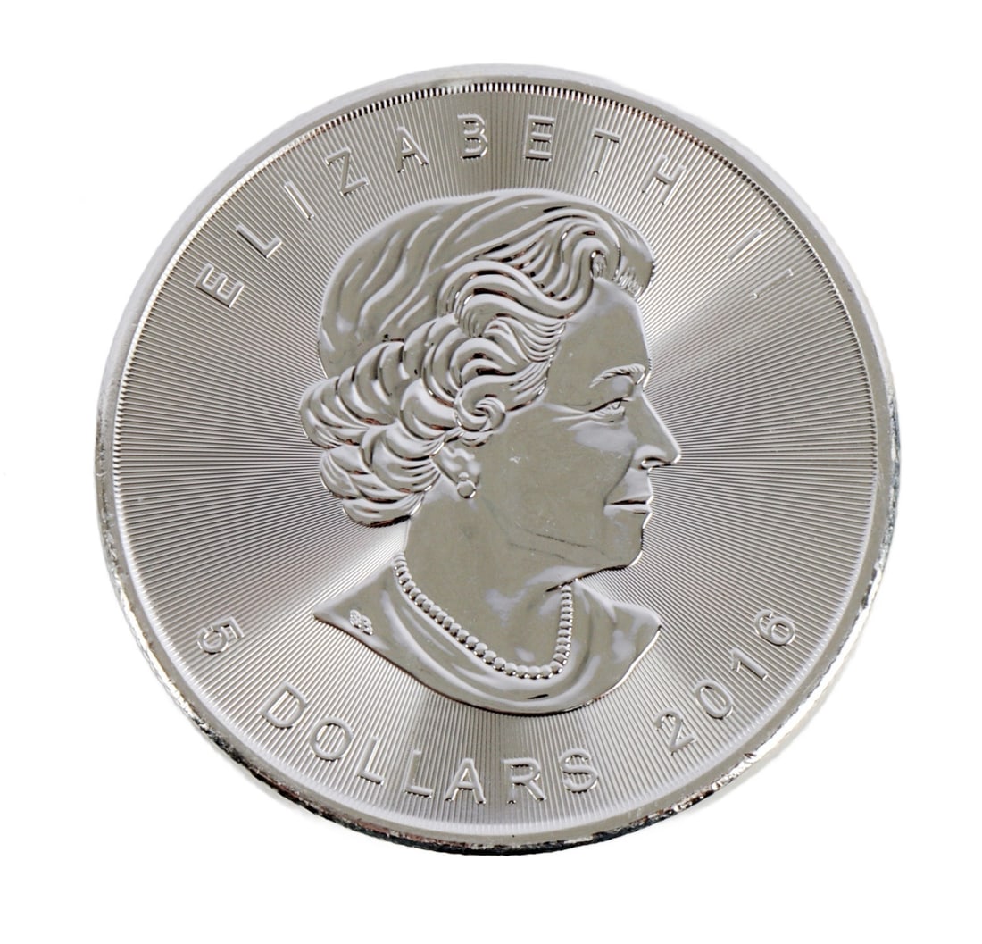 ONE CANADA SILVER MAPLE LEAF COIN 1 OZT .9999 FINE (1 of 2)