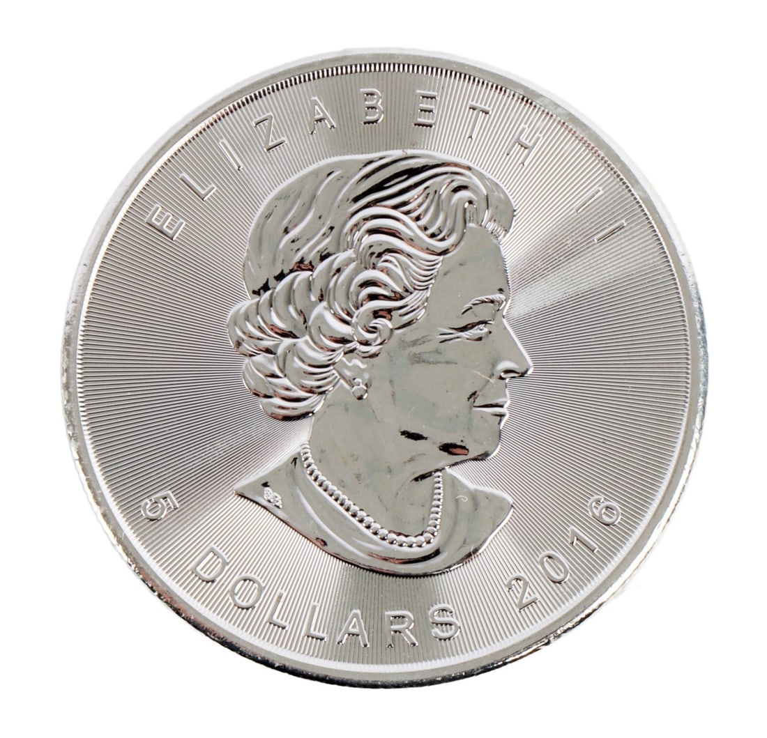 ONE CANADA SILVER MAPLE LEAF COIN 1 OZT .9999 FINE (1 of 2)