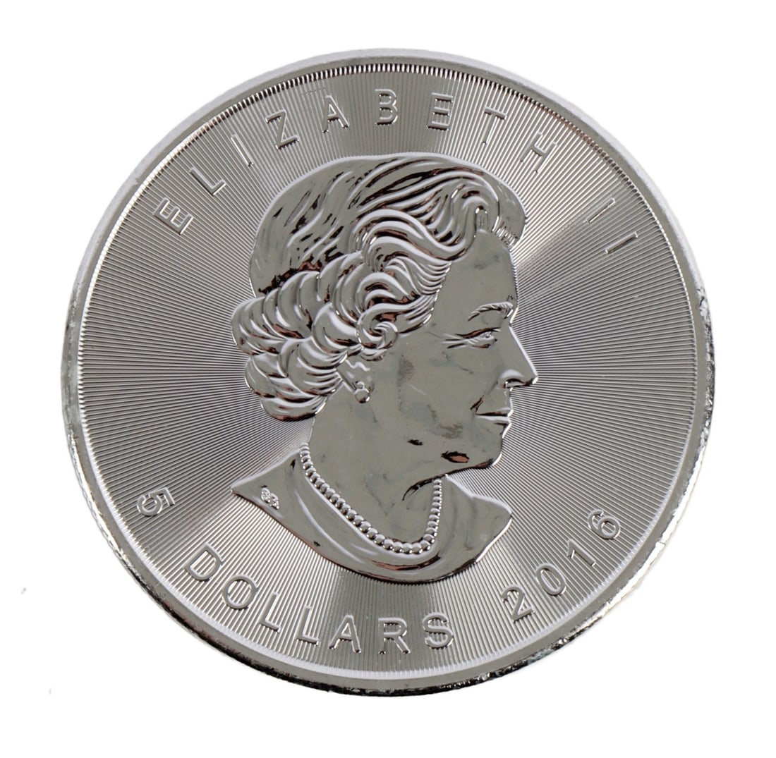 ONE CANADA SILVER MAPLE LEAF COIN 1 OZT .9999 FINE (1 of 2)