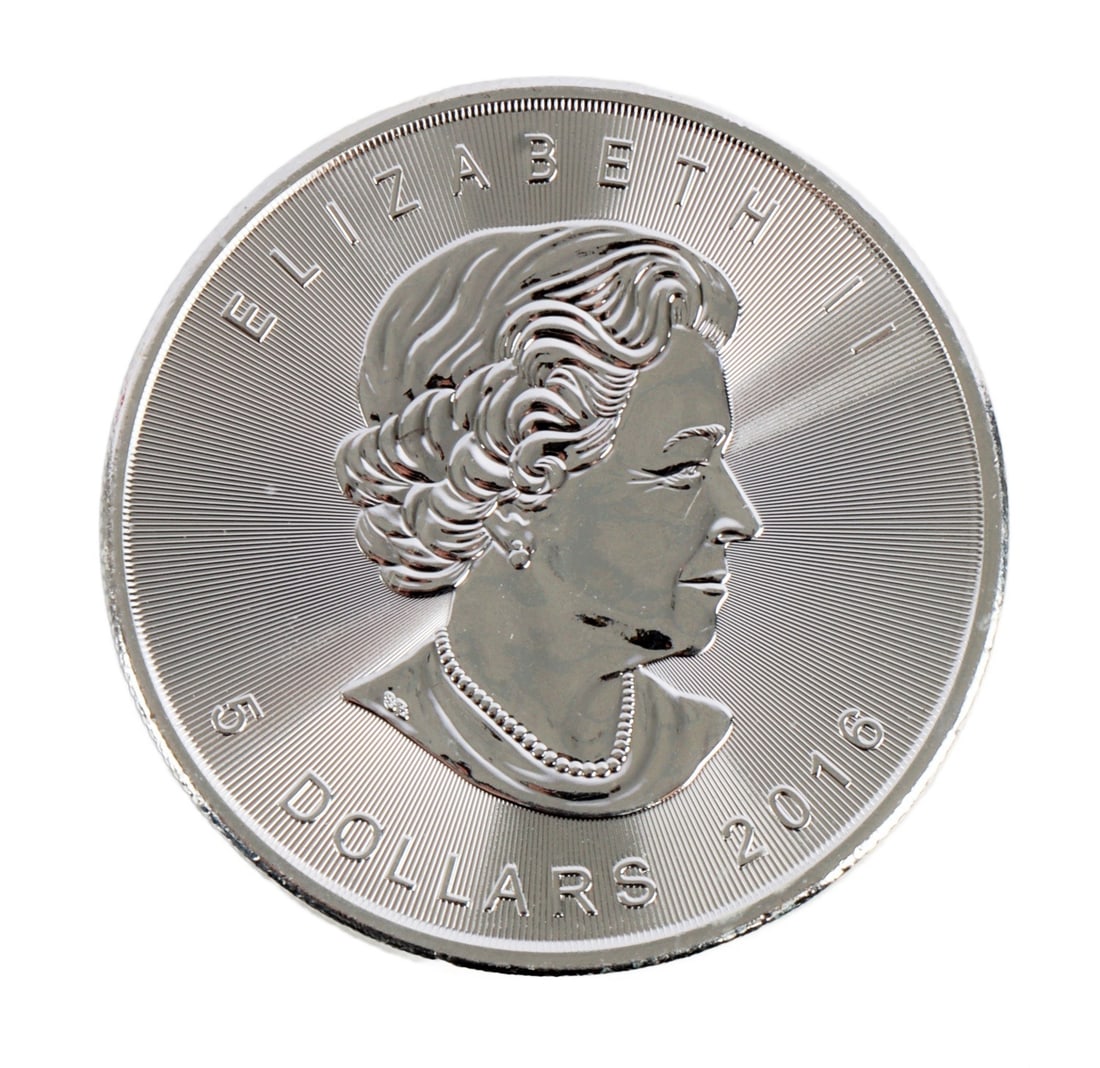 ONE CANADA SILVER MAPLE LEAF COIN 1 OZT .9999 FINE (1 of 2)