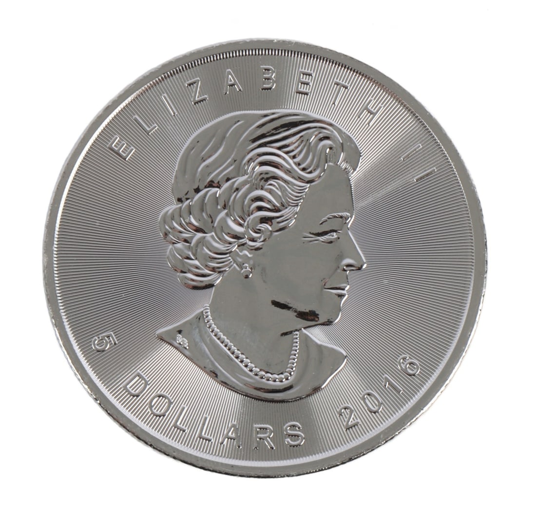 ONE CANADA SILVER MAPLE LEAF COIN 1 OZT .9999 FINE (1 of 2)