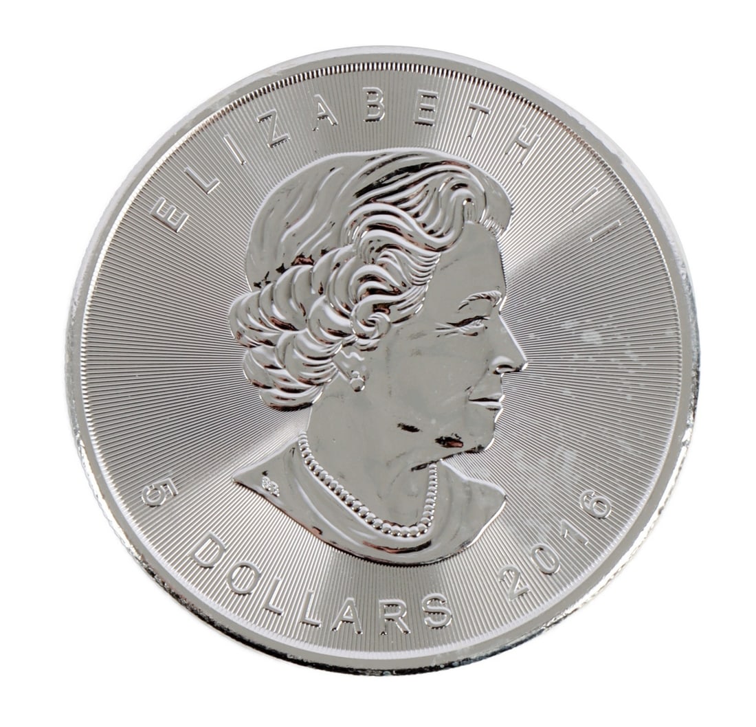 ONE CANADA SILVER MAPLE LEAF COIN 1 OZT .9999 FINE (1 of 2)