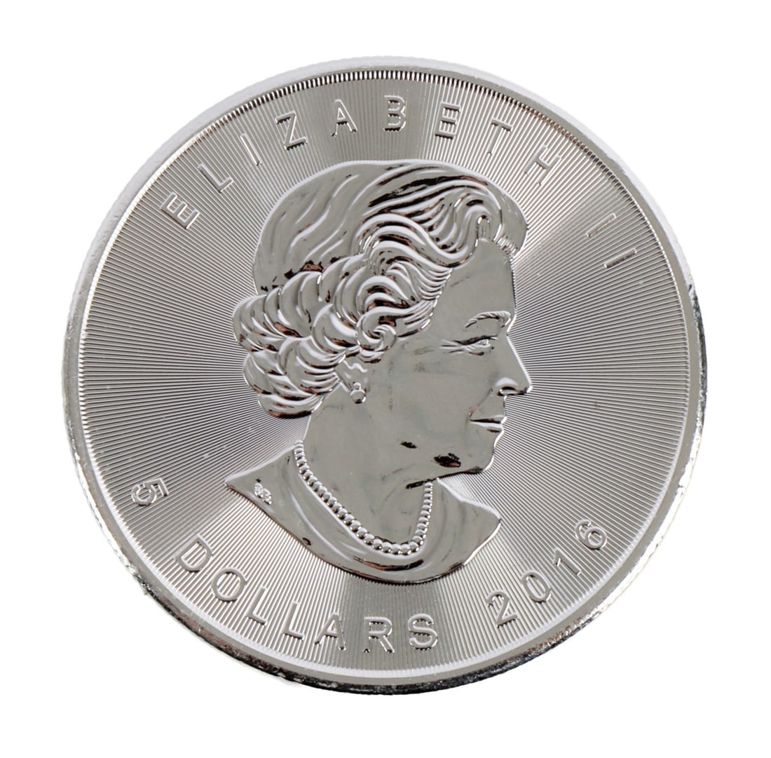 ONE CANADA SILVER MAPLE LEAF COIN 1 OZT .9999 FINE (1 of 2)