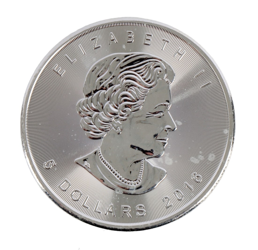 ONE CANADA SILVER MAPLE LEAF COIN 1 OZT .9999 FINE (1 of 2)