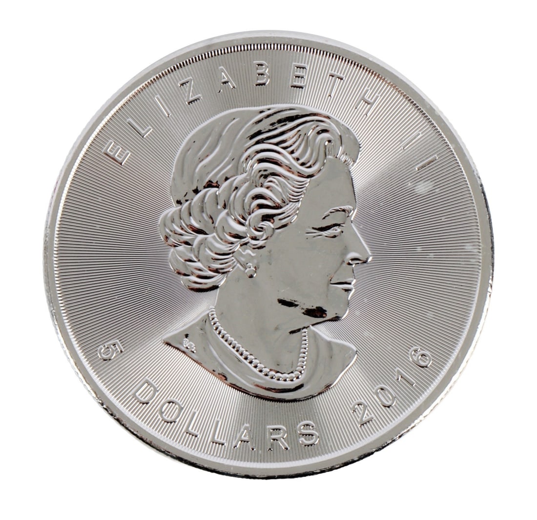ONE CANADA SILVER MAPLE LEAF COIN 1 OZT .9999 FINE (1 of 2)