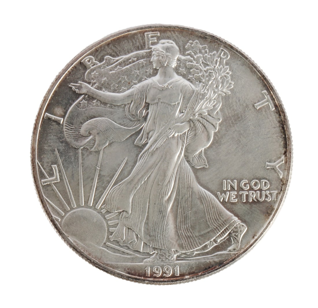 ONE US SILVER EAGLE 1 OZT .999 FINE SILVER COIN (1 of 2)