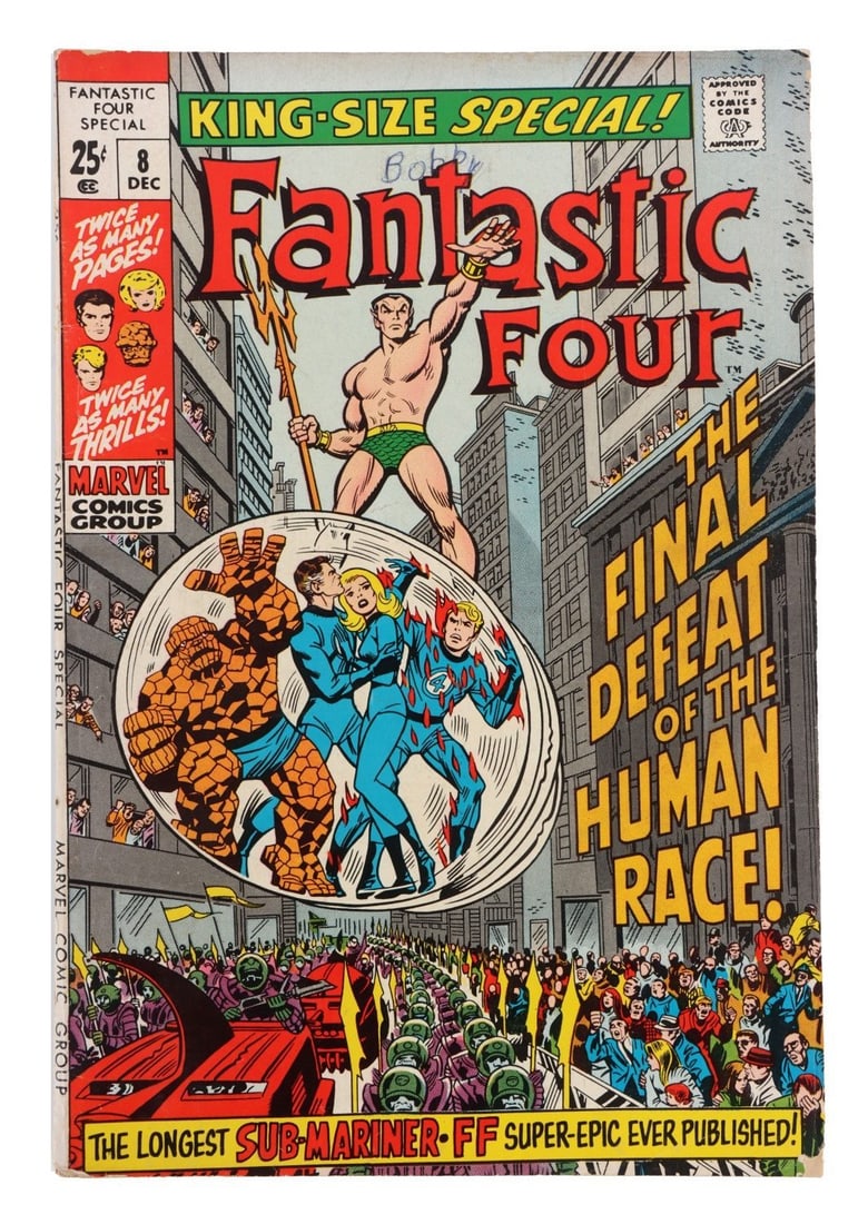 FANTASTIC FOUR SPECIAL #8 KING SIZE: A King Size Special Fantastic Four #8 issue. Has 'Bobby' written on the cover.