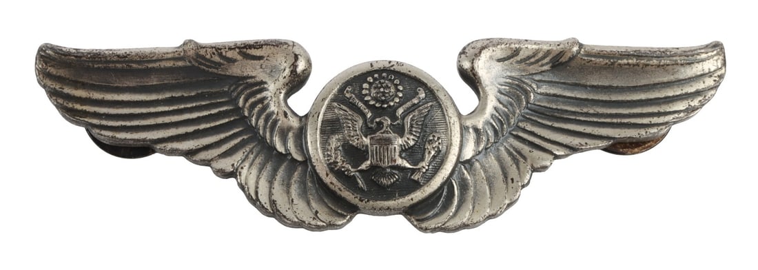 WWII US ARMY AIR FORCE PILOT WINGS .925: An pilot's wings from the Second World War. .925 sterling silver.