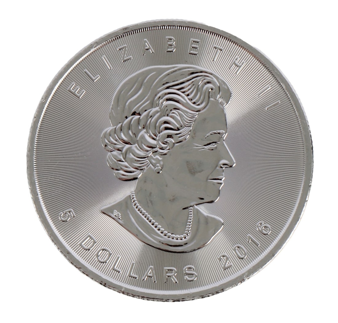 ONE CANADA SILVER MAPLE LEAF COIN 1 OZT .9999 FINE (1 of 2)