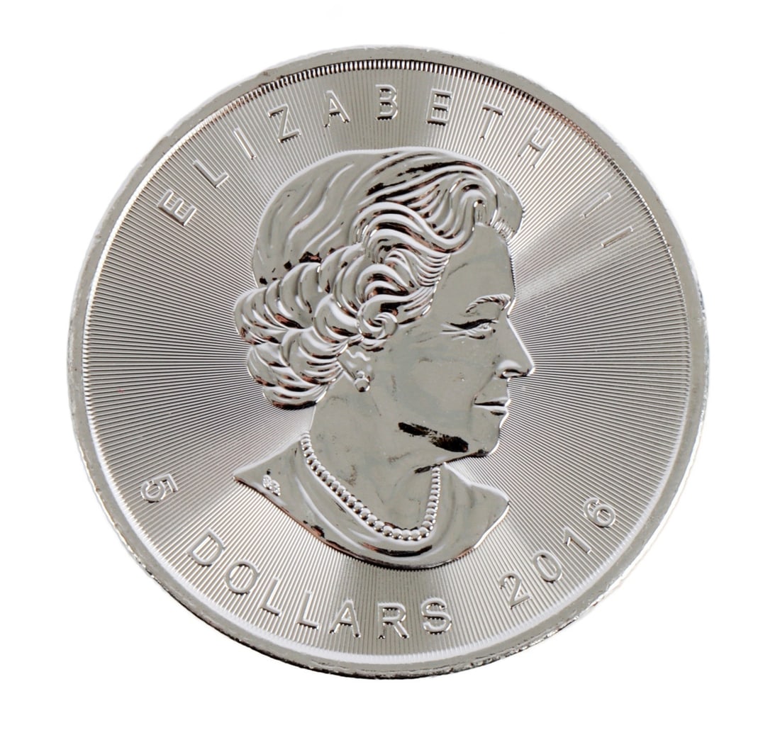 ONE CANADA SILVER MAPLE LEAF COIN 1 OZT .9999 FINE (1 of 2)