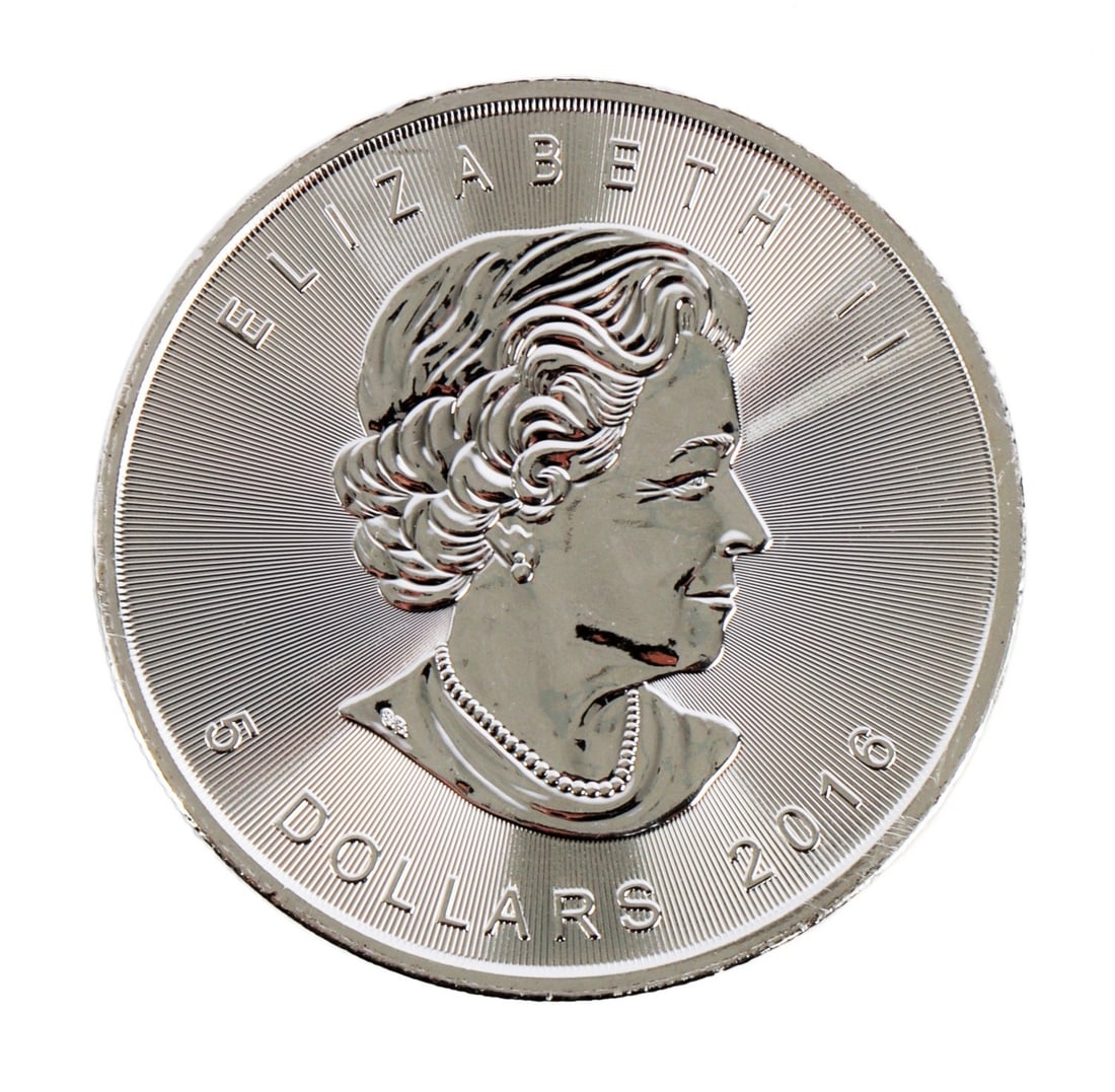 ONE CANADA SILVER MAPLE LEAF COIN 1 OZT .9999 FINE (1 of 2)