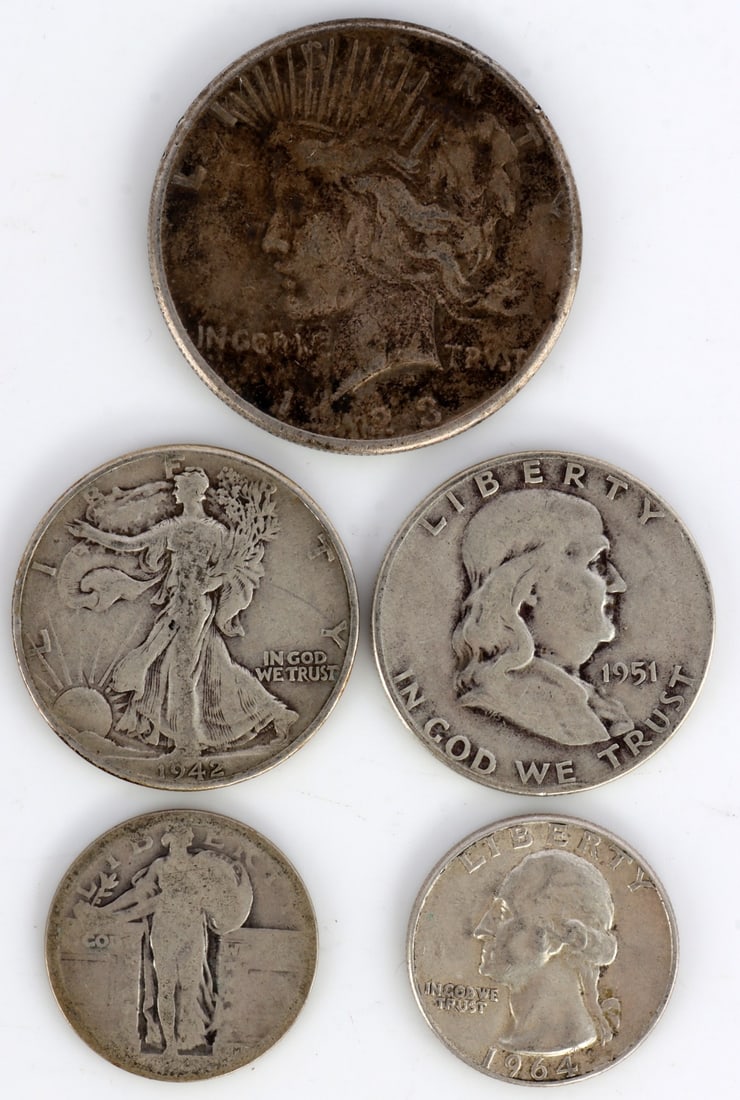 PRE-1964 US CONSTITUTIONAL SILVER $2.50 FACE VALUE (1 of 2)