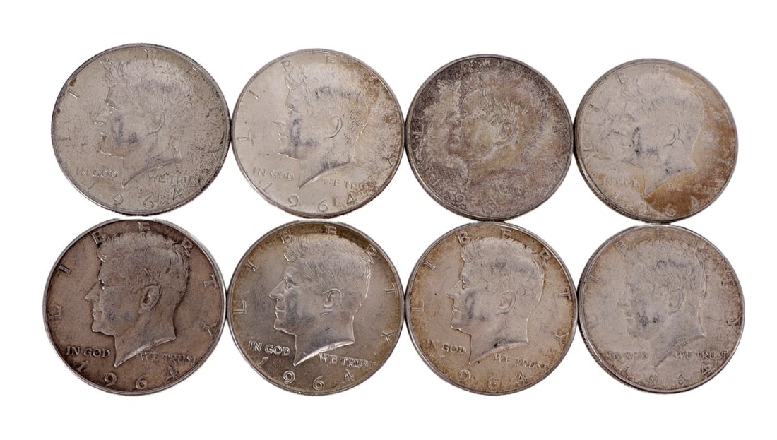 $4 FACE SILVER KENNEDY HALF DOLLAR COIN LOT (1 of 2)