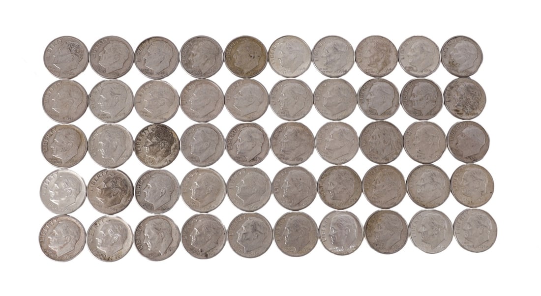 $5 FACE SILVER 1960-64 ROOSEVELT DIMES (1 of 2)