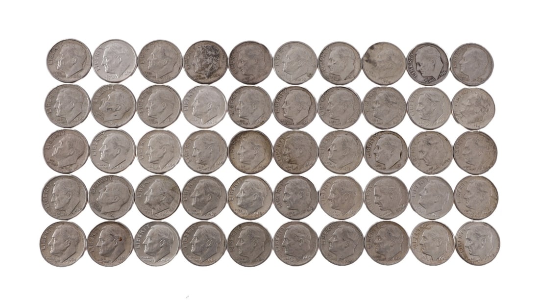 $5 FACE SILVER 1960-64 ROOSEVELT DIMES (1 of 2)