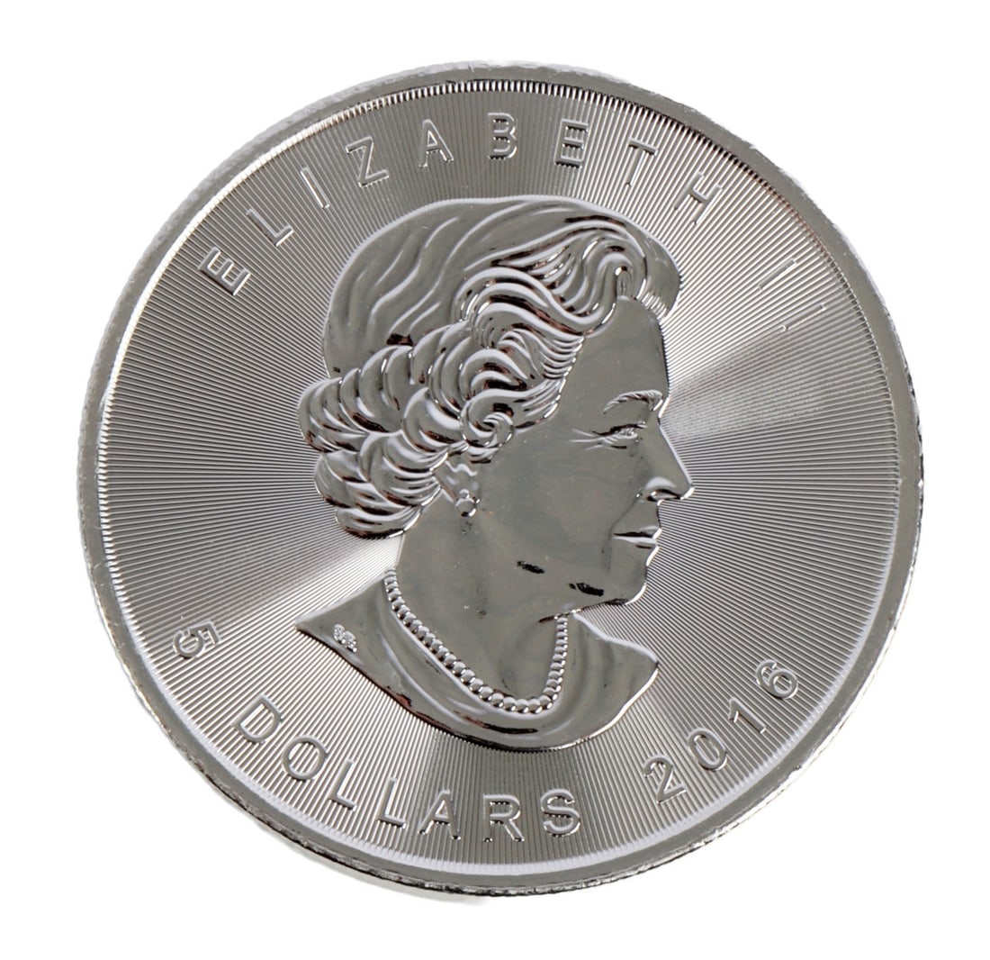 ONE CANADA SILVER MAPLE LEAF COIN 1 OZT .9999 FINE (1 of 2)